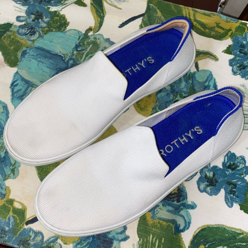 Wonderful Rothy’s bright white slip on sneaker - classic white.
